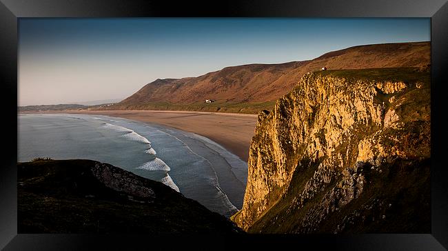  Rhossili bay Gower Framed Print by Leighton Collins