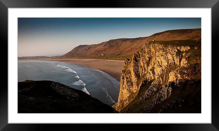 Rhossili bay Gower Framed Mounted Print by Leighton Collins