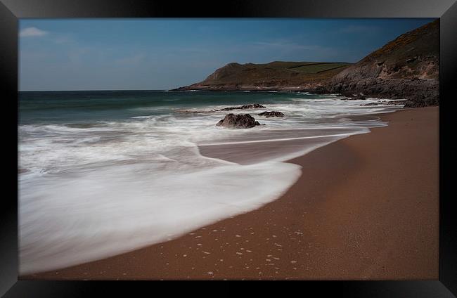  Blanket of foam at Fall Bay Framed Print by Leighton Collins