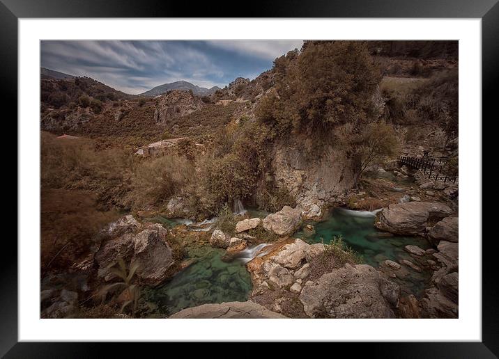  Algar waterfalls and rockpools Framed Mounted Print by Leighton Collins