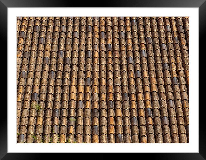  Spanish terracotta roof tiles Framed Mounted Print by Leighton Collins