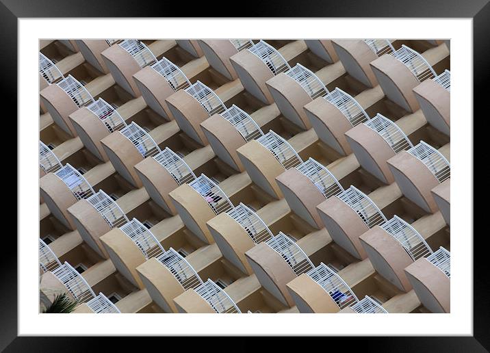  Symmetrical hotel balconies Framed Mounted Print by Leighton Collins