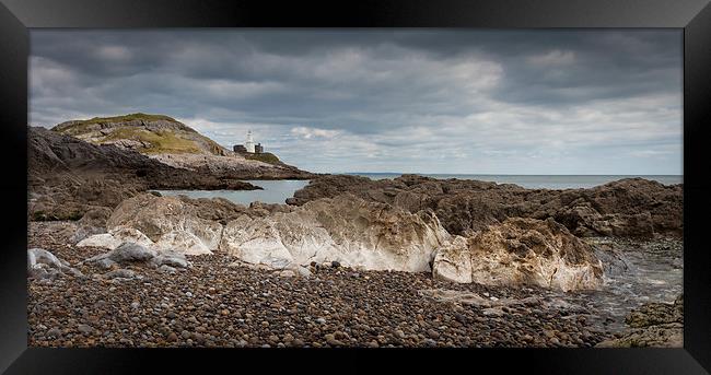  Bracelet Bay and Mumbles lighthouse Framed Print by Leighton Collins