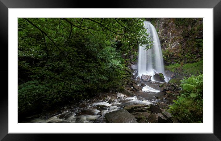  Melincourt waterfalls at Resolven south Wales Framed Mounted Print by Leighton Collins