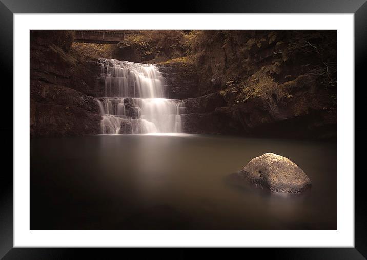  Waterfall country Wales Framed Mounted Print by Leighton Collins