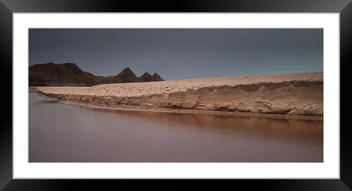  Sand dunes at Three Cliffs Bay Framed Mounted Print by Leighton Collins