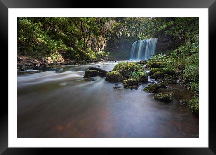  Sgwd yr Eira Waterfall Country Framed Mounted Print by Leighton Collins