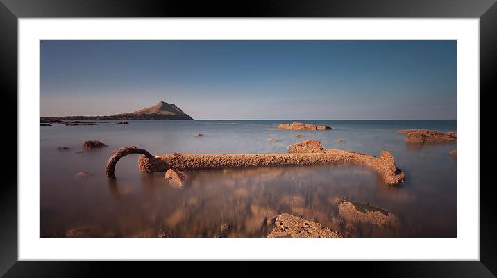  The anchor at Worms Head Framed Mounted Print by Leighton Collins