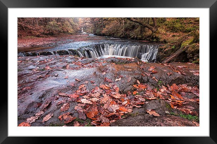  The horseshoe falls Sgwd y Bedol South Wales Framed Mounted Print by Leighton Collins