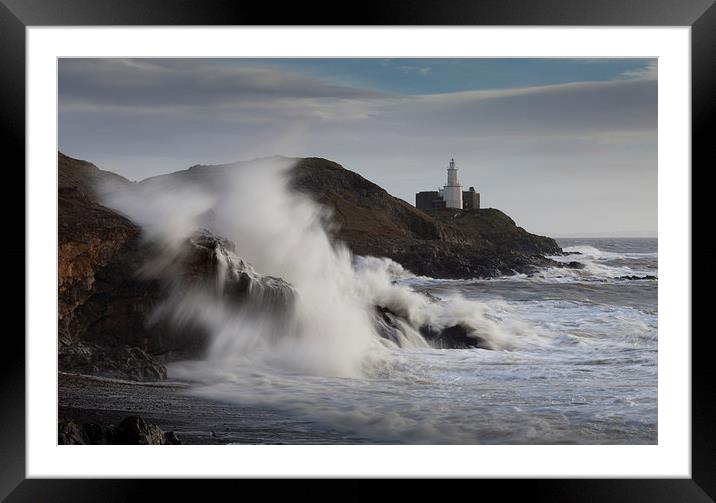  Storm Frank wave explosion Framed Mounted Print by Leighton Collins