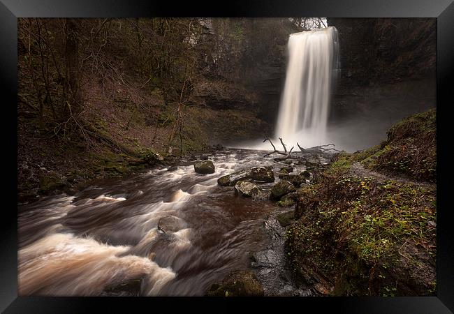  Henrhyd Falls South Wales AKA The Batcave Framed Print by Leighton Collins