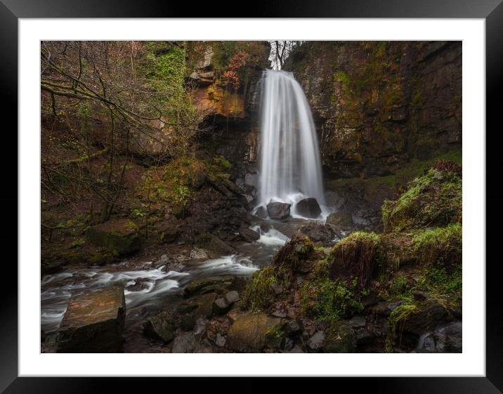Mystical Melincourt waterfall Framed Mounted Print by Leighton Collins