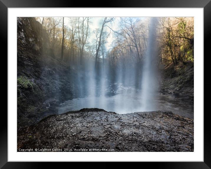 Behind the Falls Framed Mounted Print by Leighton Collins