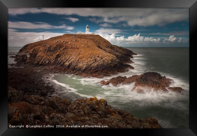 Strumble Head Lighthouse Framed Print by Leighton Collins