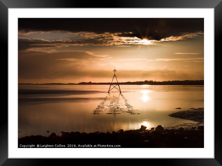 Sunset at The Loughor Estuary Framed Mounted Print by Leighton Collins