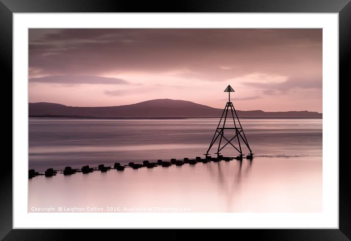 A Loughor Estuary Marker Framed Mounted Print by Leighton Collins