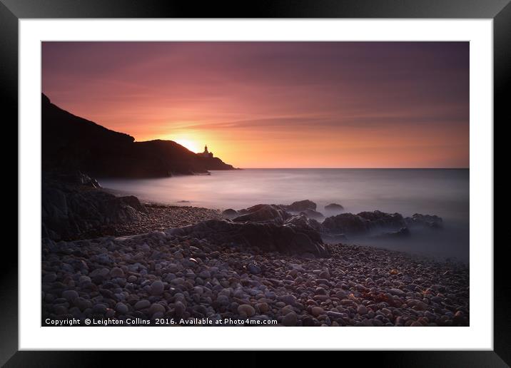 Dawn at Bracelet Bay Framed Mounted Print by Leighton Collins