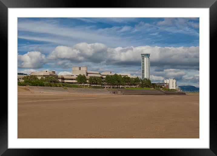 Swansea City County Hall Framed Mounted Print by Leighton Collins