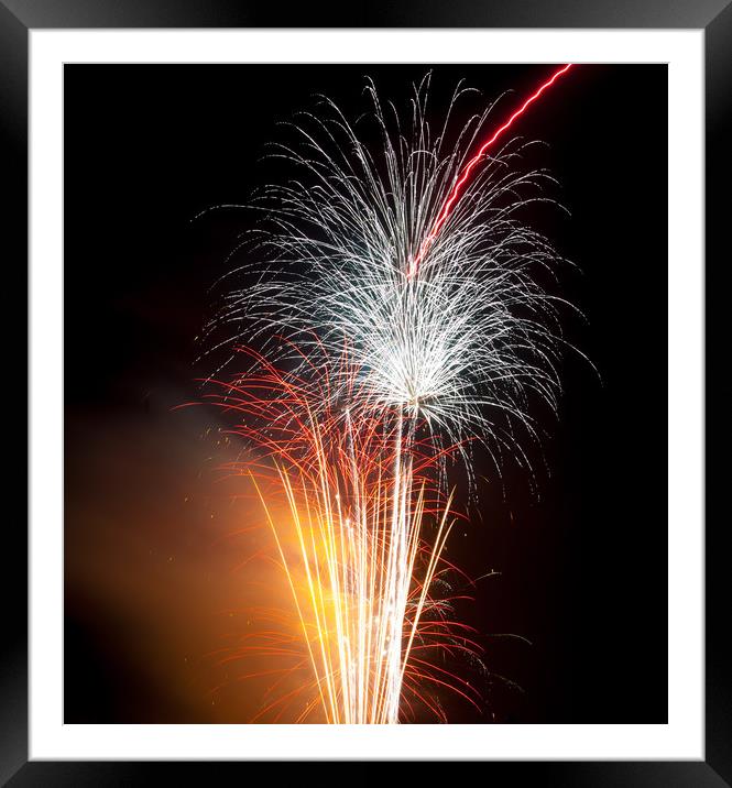 Firework display Framed Mounted Print by Leighton Collins