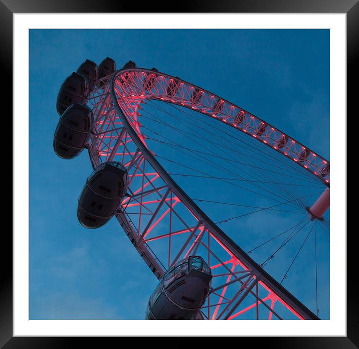 The London Eye at night Framed Mounted Print by Leighton Collins