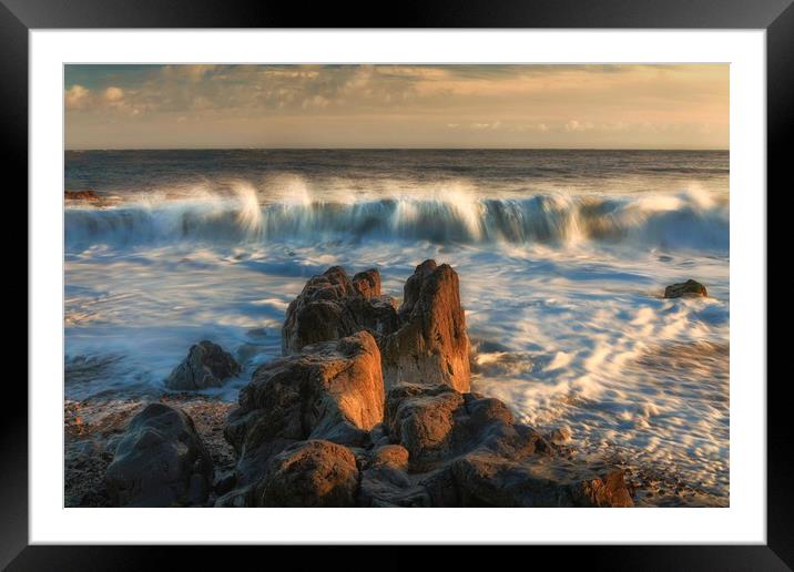 Bracelet Bay wave Framed Mounted Print by Leighton Collins