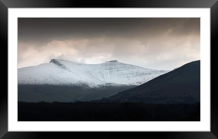 Pen y Fan and Corn Du Framed Mounted Print by Leighton Collins