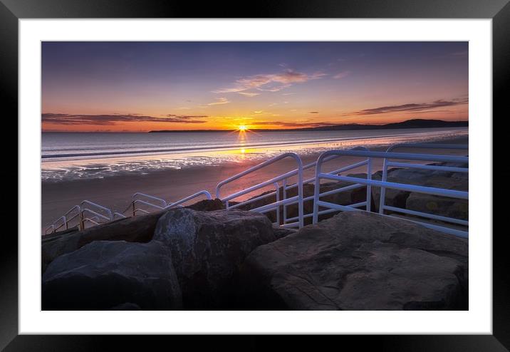 Aberavon beach sunset Framed Mounted Print by Leighton Collins