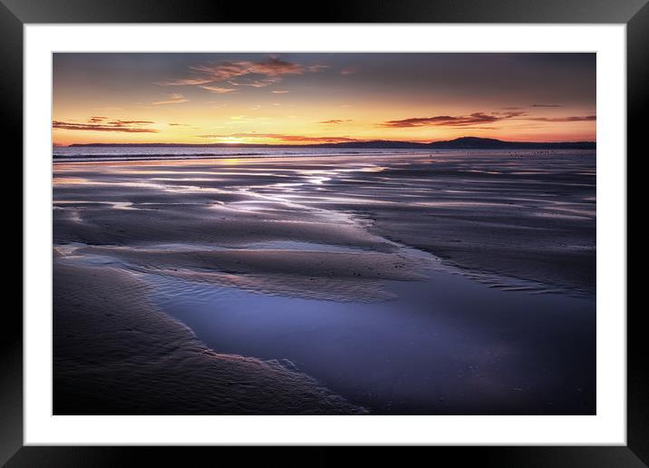 Aberavon beach puddles Framed Mounted Print by Leighton Collins