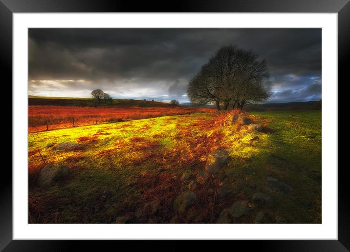 Approaching storm over Brecon, South Wales UK Framed Mounted Print by Leighton Collins