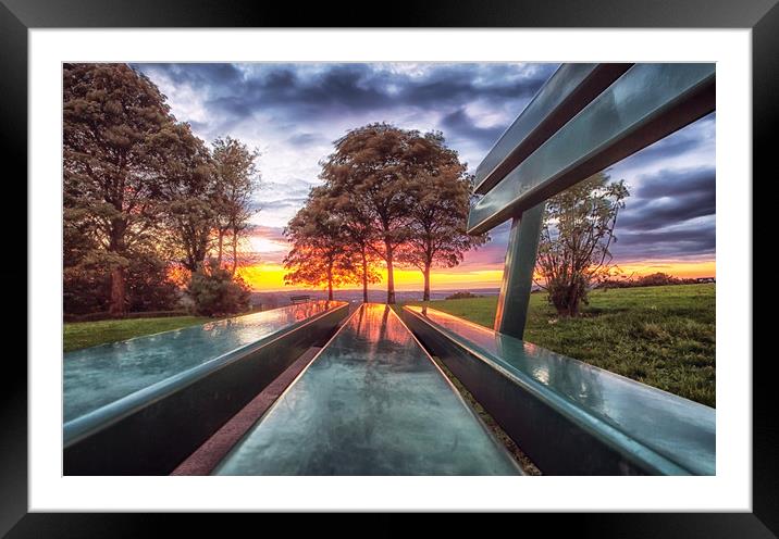A seat at sunset Framed Mounted Print by Leighton Collins