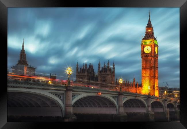 Big Ben and Westminster bridge Framed Print by Leighton Collins