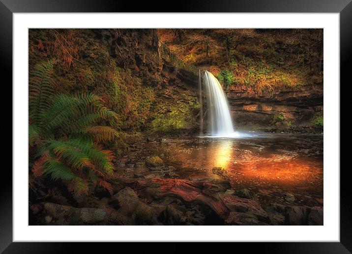 Sgwd Gwladus waterfall AKA Lady Falls  Framed Mounted Print by Leighton Collins