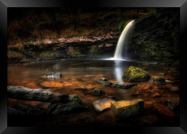 Sgwd Gwladus waterfall at Pontneddfechan Framed Print by Leighton Collins