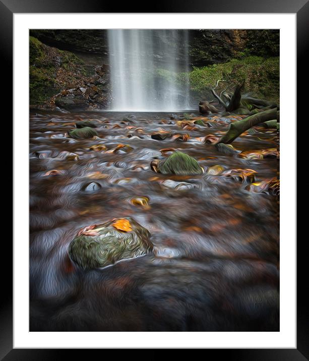 Henrhyd Falls Sgwd Henrhyd South Wales Framed Mounted Print by Leighton Collins