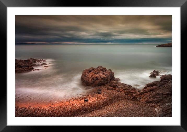 Rotherslade Bay and Donkey Rock Framed Mounted Print by Leighton Collins