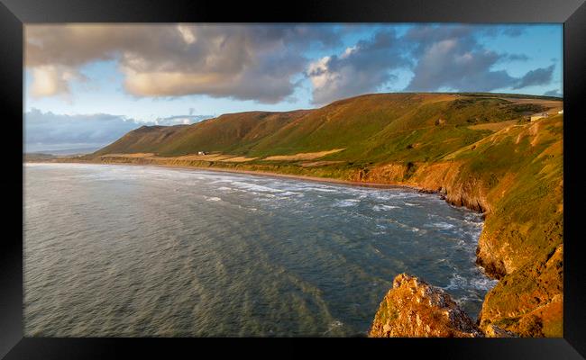 Rhossili Bay Gower Framed Print by Leighton Collins
