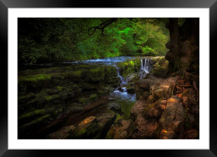 The gully at Sgwd y Pannwr Framed Mounted Print by Leighton Collins