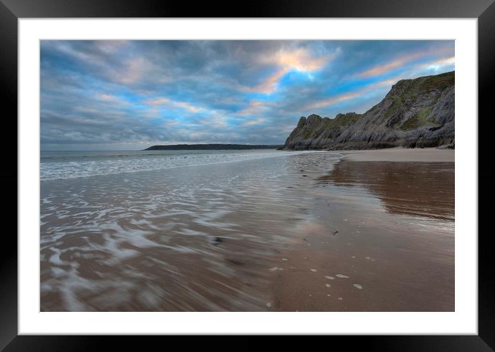 Incoming tide at The Great Tor Framed Mounted Print by Leighton Collins