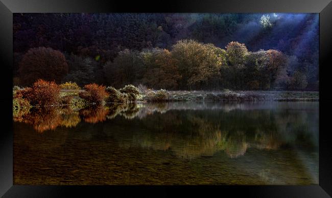Autumn at Glynneath lakes Framed Print by Leighton Collins