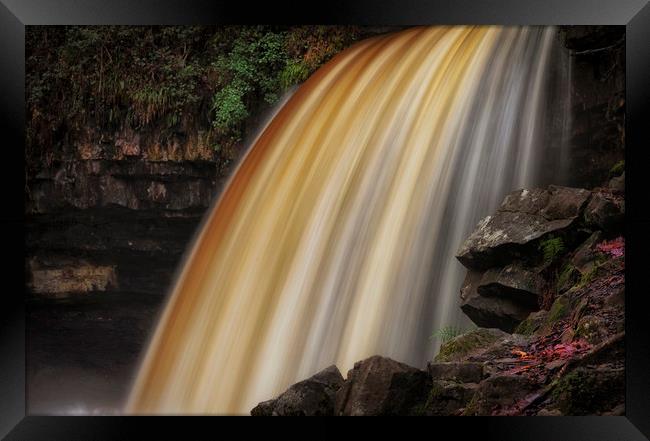 Waterfall power Framed Print by Leighton Collins