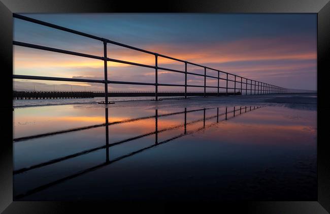 Sunrise at Swansea's West Pier Framed Print by Leighton Collins