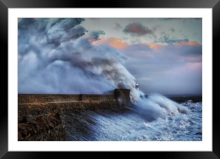 Hurricane Ophelia hits Porthcawl Framed Mounted Print by Leighton Collins
