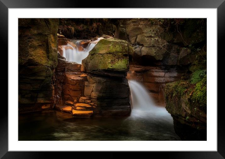 Melincourt Brook falls Framed Mounted Print by Leighton Collins