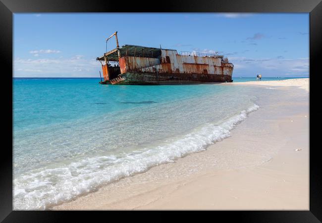 Shipwreck on Turks and Caicos Islands in the Carib Framed Print by Leighton Collins