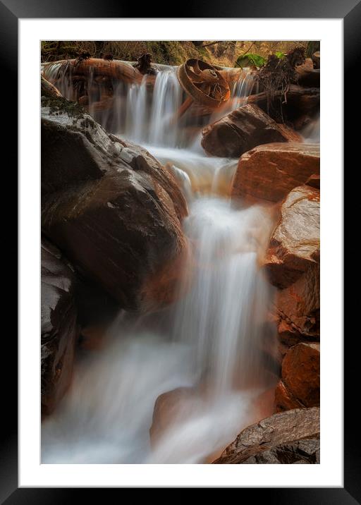 Melincourt Brook waterfall Framed Mounted Print by Leighton Collins