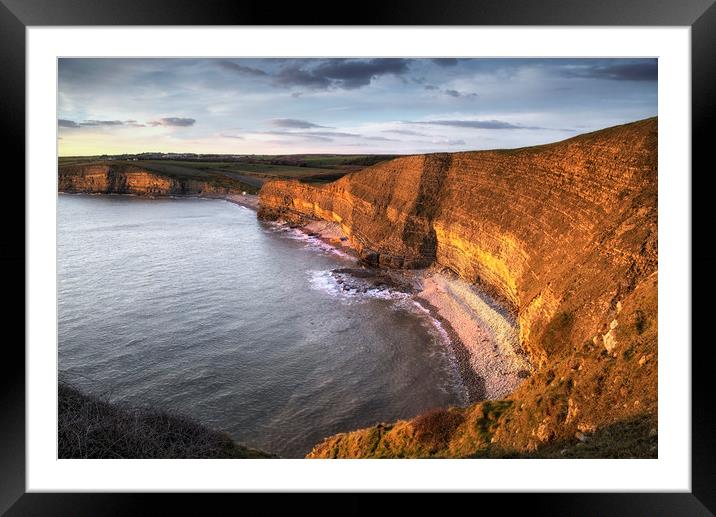 Dusk at Dunraven bay Framed Mounted Print by Leighton Collins