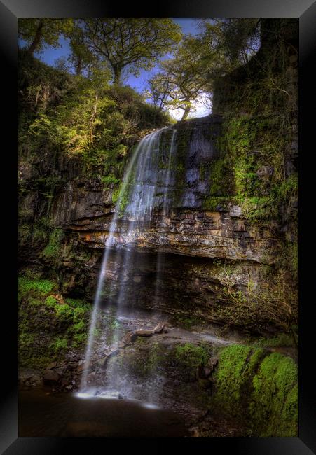 Henrhyd Falls at Coelbren, South Wales UK Framed Print by Leighton Collins