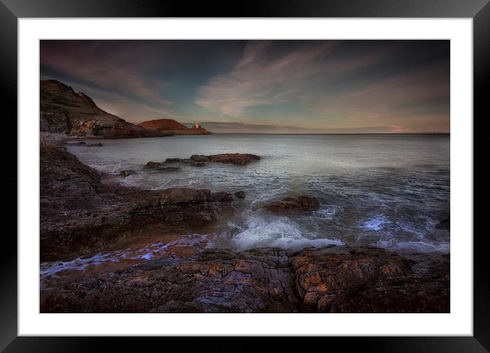 Evening at Bracelet Bay Framed Mounted Print by Leighton Collins