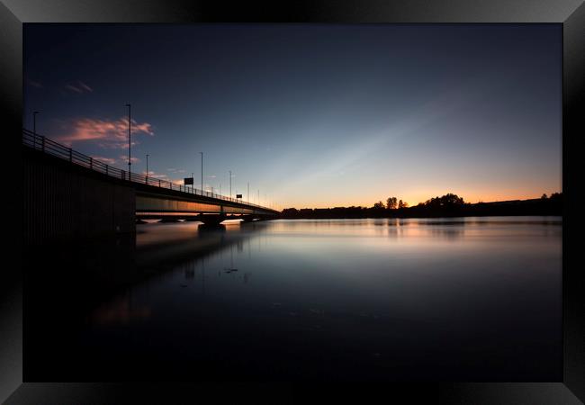 Blue hour at the Loughor estuary Framed Print by Leighton Collins