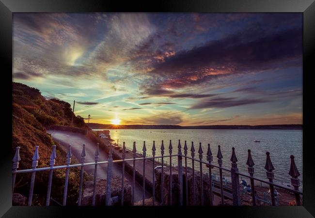 Sunset at Mumbles Framed Print by Leighton Collins